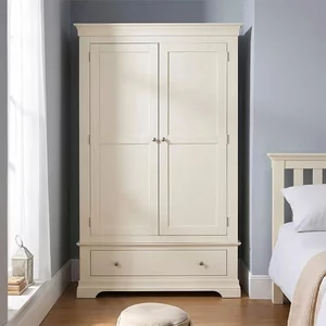 View Paisley wardrobe - 2 door - 1 drawer - cream painted