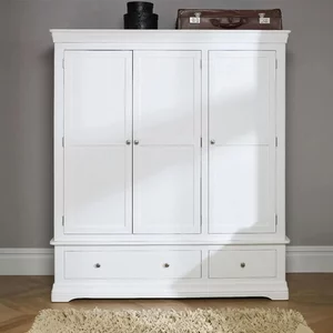 View Paisley wardrobe - 3 door - 2 drawer - white painted