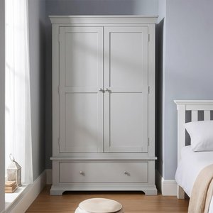 View Paisley wardrobe - 2 door - 1 drawer - grey painted