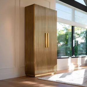 View Ironville brass ribbed 2 door hall cupboard