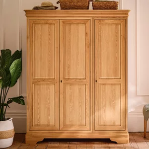 View Bordeaux wardrobe - 3 door - 3 drawer - natural - oak