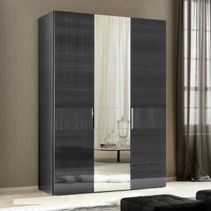 View Montecarlo wardrobe - 3 door - 1 mirror - grey koto high gloss
