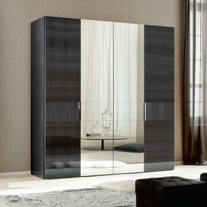 View Montecarlo wardrobe - 4 door - 2 mirror - grey koto high gloss