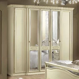 View Siena italian wardrobe - 5 door - with mirrors - ivory