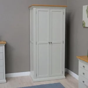 View Cotswold wardrobe - 2 door - oak and painted
