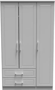 View Gina wardrobe - 3 door - lhf 2 drawers - triple - grey ash