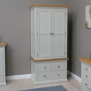 View Cotswold wardrobe - 2 door - 3 drawer - oak and painted