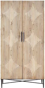 View Kyra wardrobe - 2 door - fluted natural elm wood