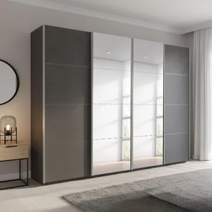 View Beluga extra sliding wardrobe - 271cm - 4 door - mirror - graphite