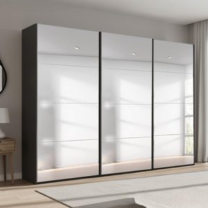 View Beluga extra sliding wardrobe - 316cm - 3 door - mirrored - graphite