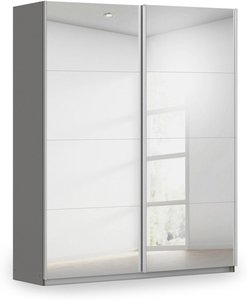View Miramar type-3 sliding wardrobe - 181cm - 2 door - fully mirrored - graphite