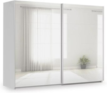 View Miramar type-3 sliding wardrobe - 271cm - 2 door - fully mirrored - silk grey