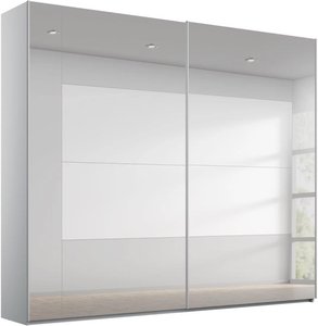 View Miramar type-4 sliding wardrobe - 226cm - 2 door - fully mirrored - silk grey