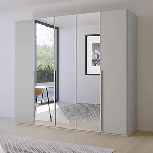 View Purisma wardrobe - 251cm - 5 door - mirror - silk grey