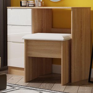 View Milan dressing stool - padded - oak