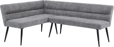 View Monza corner dining bench - grey fabric - lhf