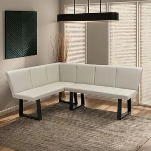 View Westin corner dining bench - stone faux leather