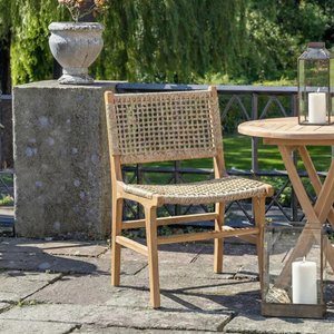 View Derby garden dining chair - set of 2 - natural teak wood & polyrattan