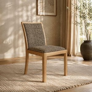 View Stockholm dining chair - set of 2 - low back - grey fabric - oak