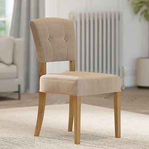 View Alice dining chair - set of 2 - sand fabric - natural legs