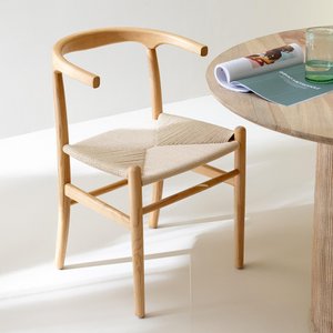 View Toon dining chair - set of 2 - curved back - natural - rope and beech wood