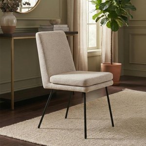 View Laurel dining chair - set of 2 - lyon mink and black - fabric and metal