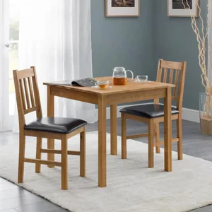 View Coxmoor dining set - 75cm - 2 seater - square - 2 chairs - oak View Coxmoor dining set - 75cm - 2 seater - square - 2 chairs - oak