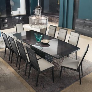 View Versilia extending dining set - 8-10 seater - 196-250cm - black