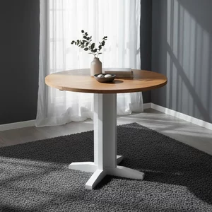 View Lundy round drop leaf dining table - 2-4 seater - 30cm-90cm - white painted