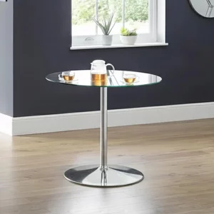 View Kudos dining table - 2 seater - 80cm - round - glass and chrome View Kudos dining table - 2 seater - 80cm - round - glass and chrome