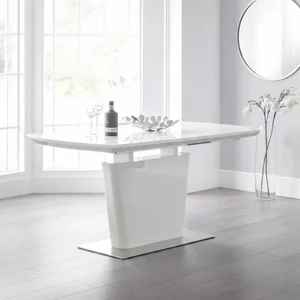 View Como extending dining table - 160cm-200cm - 6-8 seater - white gloss