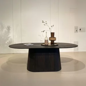 View Novero dining table - 200cm - 8 seater - oval - pedestal - espresso oak View Novero dining table - 200cm - 8 seater - oval - pedestal - espresso oak