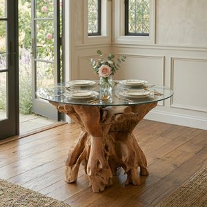 View Raoul dining table - 140cm - 6 seater - round - natural - teak wood