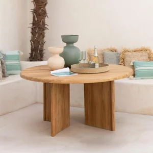 View Dining table - 150cm - 6 seater - round - natural - teak wood