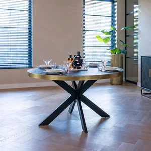 View Bloomville shagreen 6 seater round dining table with spider legs