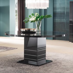 View Versilia round pedestal dining table - 6 seater - 160cm - black