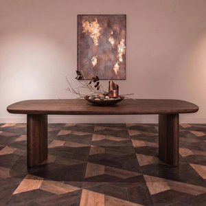 View Baldwin dining table - 230cm - 8 seater - double pedestal - mango wood