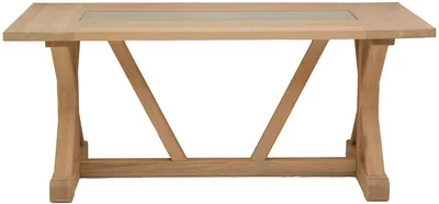 View Lyon dining table - 6 seater - 180cm - glass and oak