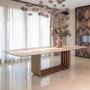 View Maxfield dining table - 300cm - 12 seater - beige - ceramic
