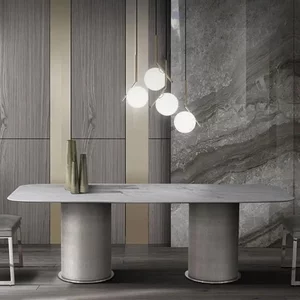 View Prestige dining table - marble with pedestal base - variation available