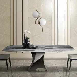 View Twist dining table - marble with pedestal base - variation available
