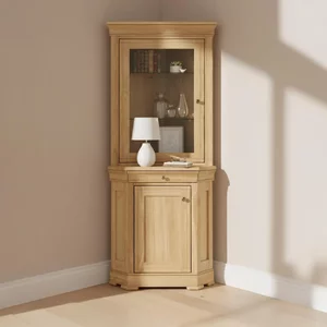 View Moreno 2 door corner display cabinet - oak