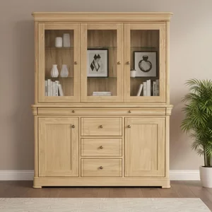View Moreno combi display cabinet - 5 door - oak