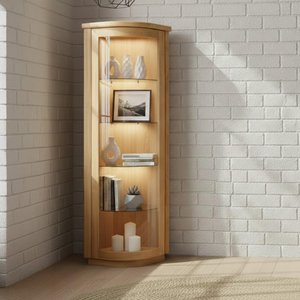 View Sorento corner display cabinet - 1 door - oak