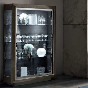 View Elite italian vitrine - 2 door - silver birch