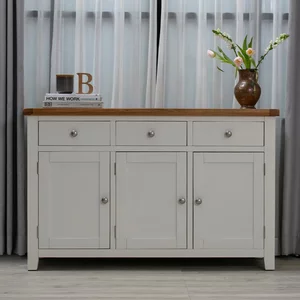 View Melbourne sideboard - 3 door - medium - white and wood