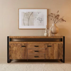View Nairobi sideboard - 2 door - 3 drawer - large - natural - rustic mango wood