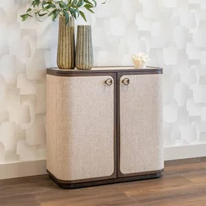 View Willox curved sideboard - 2 door - compact - beige and brown - oak