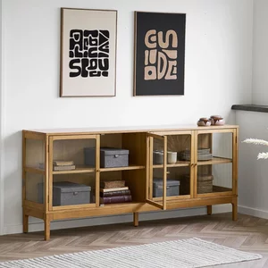 View Zamora sideboard - 4 door - large - natural - glass and oak