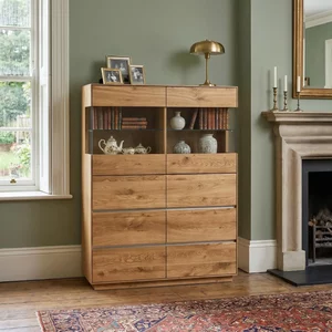 View Fargo large highboard - 4 door - blonde oiled oak